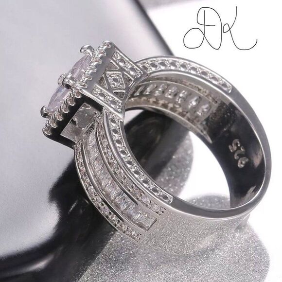 925/18K WHITEGOLD BRIDAL WEDDING RING